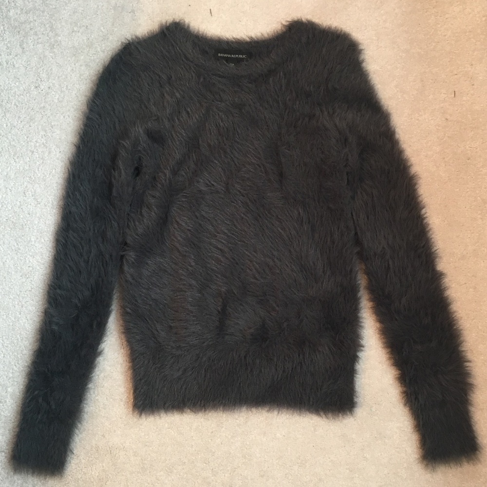 Banana Republic Faux Fur Grey Sweater